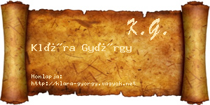 Klára György névjegykártya