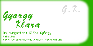 gyorgy klara business card
